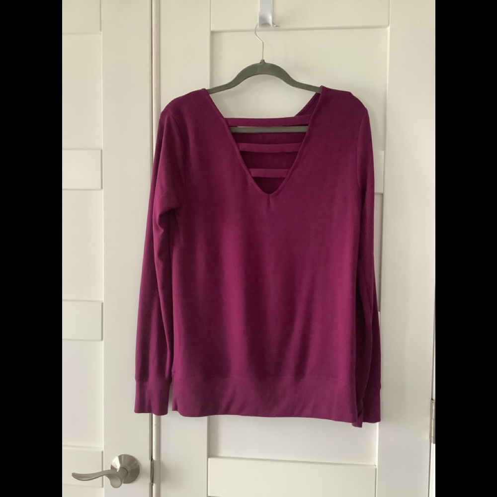 Ideology burgundy long sleeve top